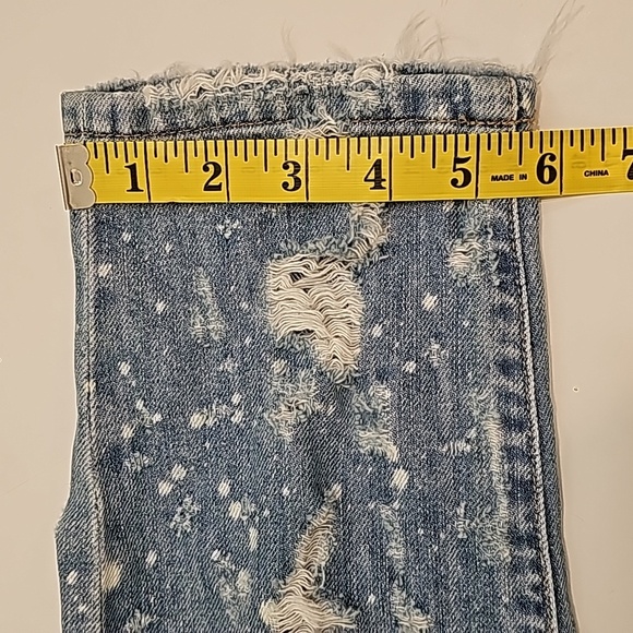 Flying Monkey Distressed Crop Straight Jeans 26 Blue Mid-Rise Denim Pants Y2347 - Picture 14 of 14